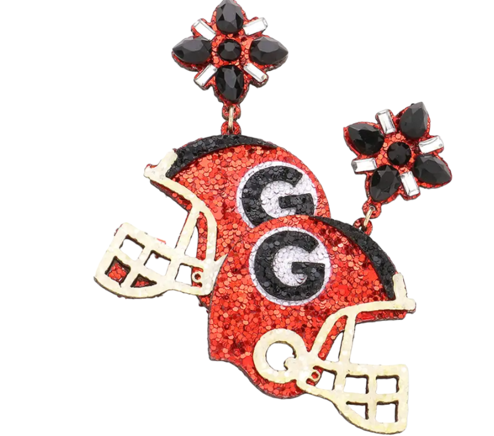 Georgia Football Helmet Earrings - J&W Sports Apparel
