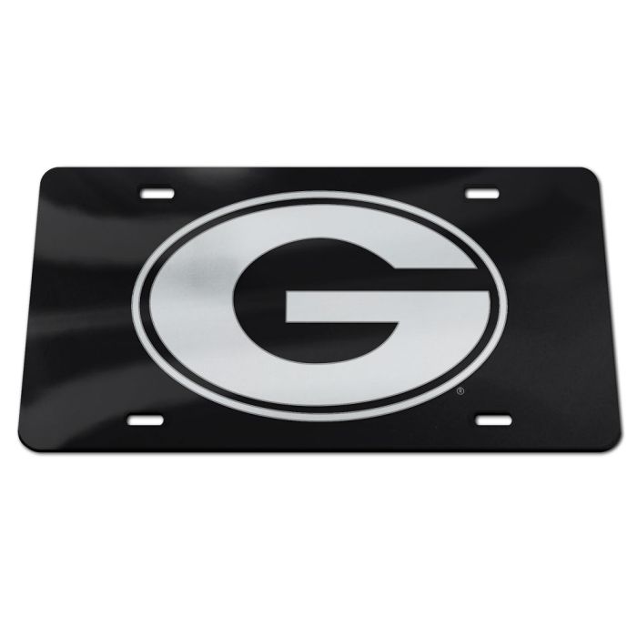 Georgia Bulldogs BLACK SILVER Specialty Acrylic License Plate - J&W Sports Apparel