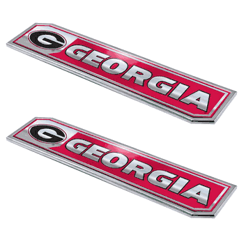 Georgia Bulldogs 2 Piece Heavy Duty Aluminum Embossed Truck Emblem Set - J&W Sports Apparel