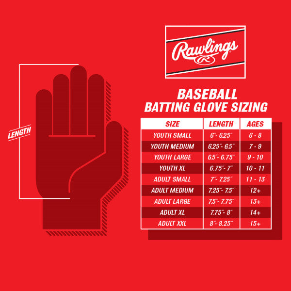 RAWLINGS T-BALL CLOUT BASEBALL BATTING GLOVES - J&W Sports Apparel