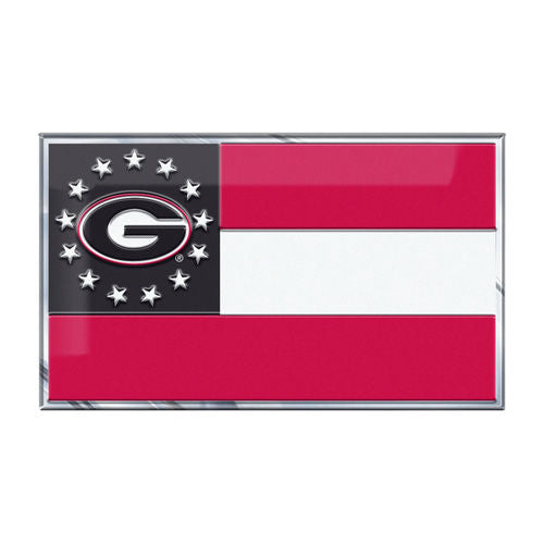 Georgia Bulldogs State Flag Aluminum Embossed Emblem - J&W Sports Apparel