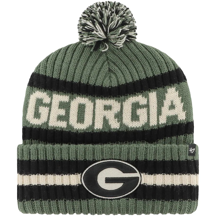 Georgia Bulldogs OHT Military Appreciation Bering Green Cuffed Knit Hat with Pom