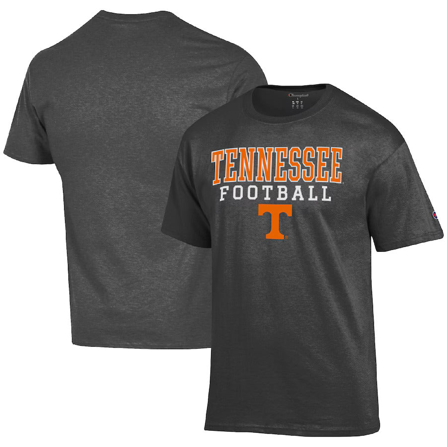 Tennessee Volunteers Champion Football Stack T-Shirt - Gray