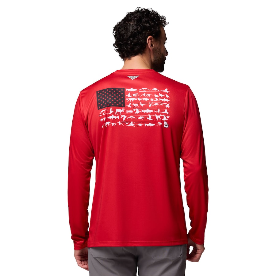 Georgia Bulldogs Columbia PHG Terminal Shot Long Sleeve T-Shirt - Red