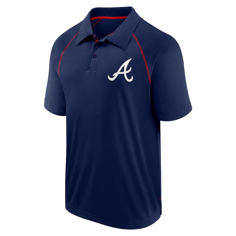 Atlanta Braves Fanatics Strong Alone Raglan Polo - Navy - J&W Sports Apparel