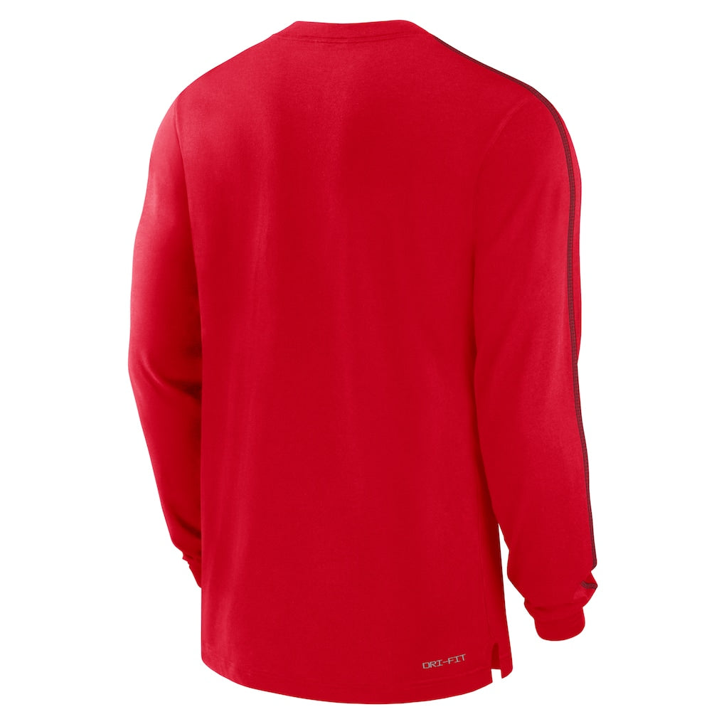 Georgia Bulldogs Nike 2024 Sideline Player Tri-Blend Performance Long Sleeve T-Shirt - Red