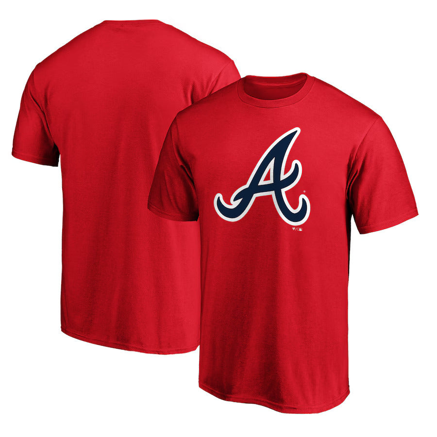 Atlanta Braves Secondary Color Primary Logo 2 T-Shirt - Red - J&W Sports Apparel