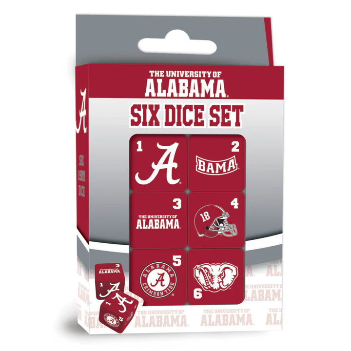 Alabama Crimson Tide Six Dice Set - 19mm - J&W Sports Apparel