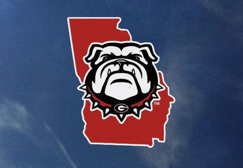 Georgia Bulldogs State Shape Decal - J&W Sports Apparel