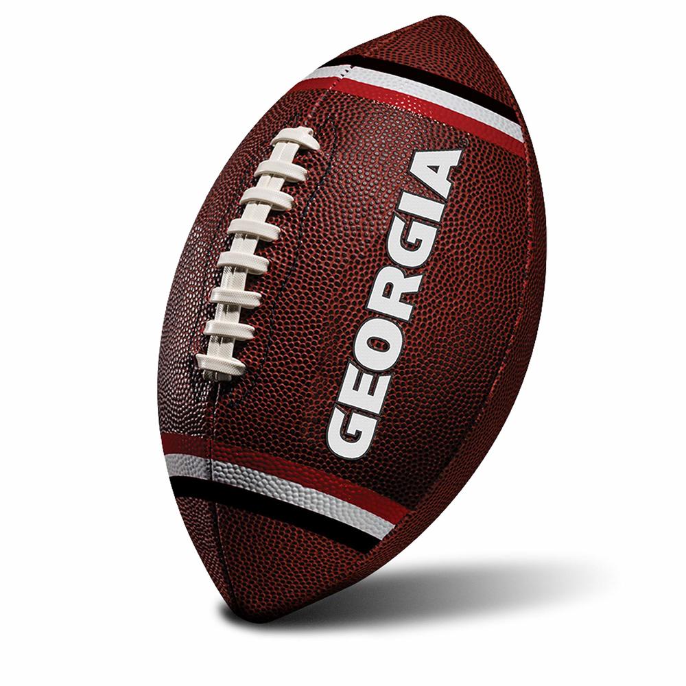 Georgia Bulldogs Kids Youth Football - Official College Team Football with Team Logos - Junior Size Football - J&W Sports Apparel
