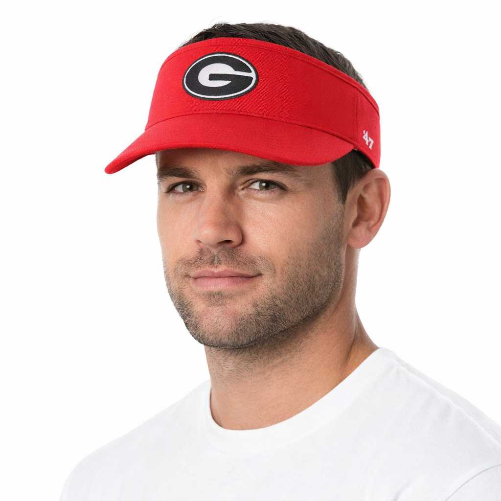 GEORGIA BULLDOGS RED MONTAGE 47 VISOR
