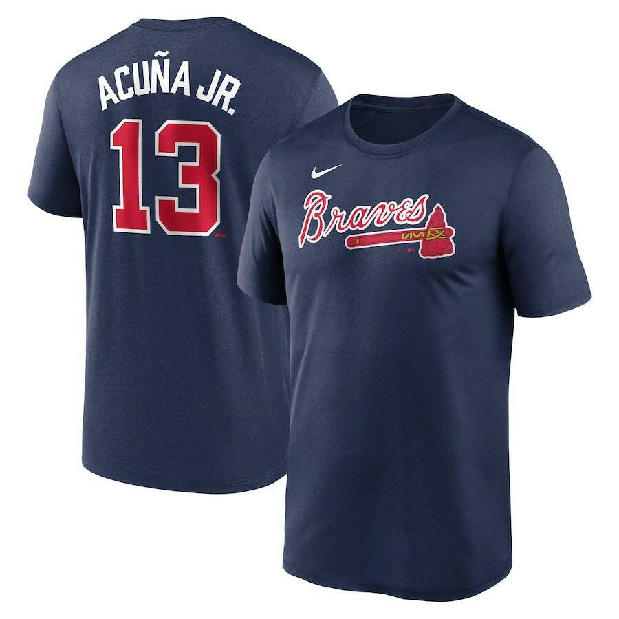Ronald Acuña Jr. Atlanta Braves Nike Legend Name & Number Performance T-Shirt - Navy - J&W Sports Apparel
