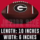 Georgia Bulldogs Kids Youth Football - Official College Team Football with Team Logos - Junior Size Football - J&W Sports Apparel