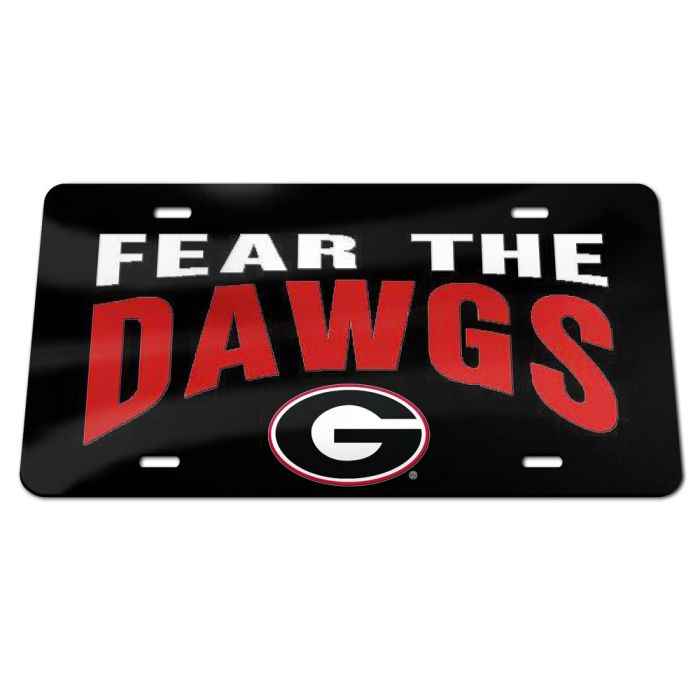 GEORGIA BULLDOGS SPECIALTY ACRYLIC LICENSE PLATE - FEAR THE DAWGS