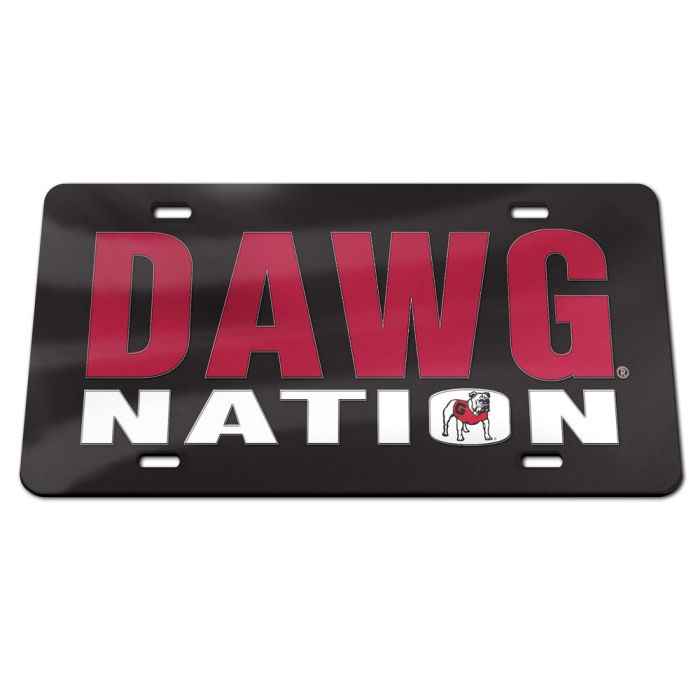 GEORGIA BULLDOGS SPECIALTY ACRYLIC LICENSE PLATE- DAWG NATION
