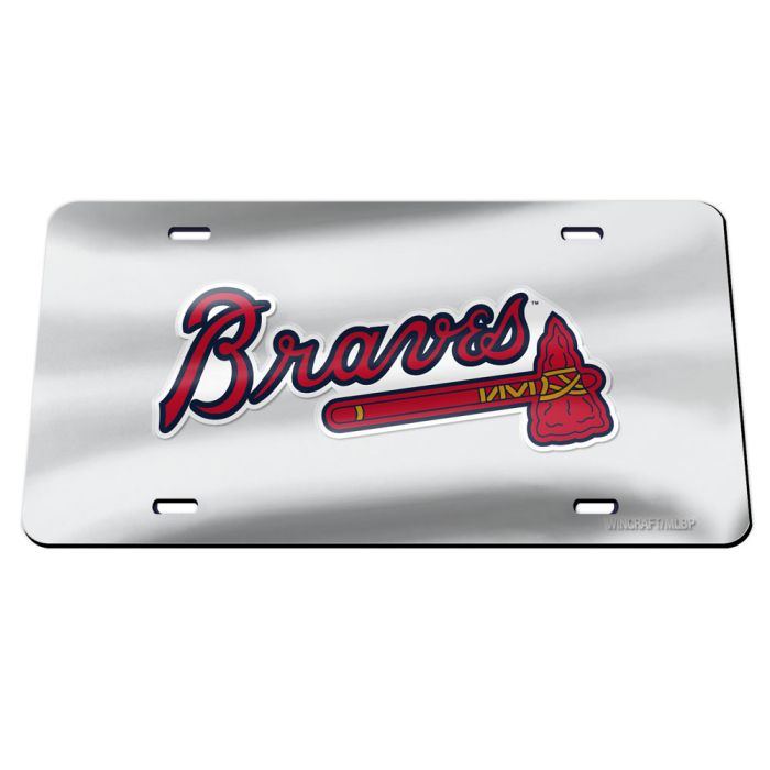 ATLANTA BRAVES SILVER SPECIALTY ACRYLIC LICENSE PLATE