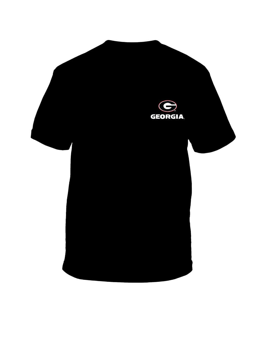 GEORGIA BULLDOGS T-SHIRTS - GEORGIA GLOWING STADIUM BLACK SHIRT - J&W Sports Apparel