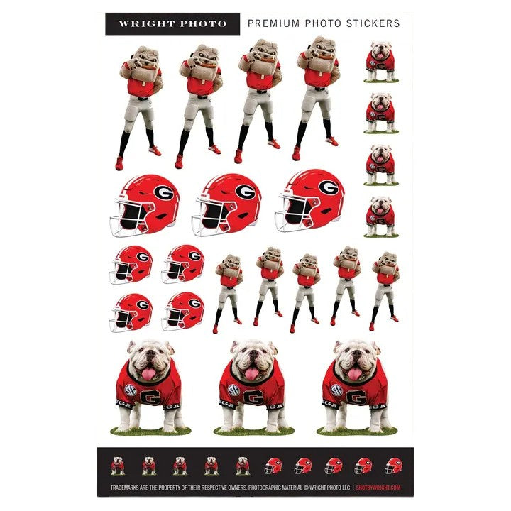 Georgia Bulldogs 6"x9" Vinyl Photo Sticker Sheet - Uga Gifts & Tailgating