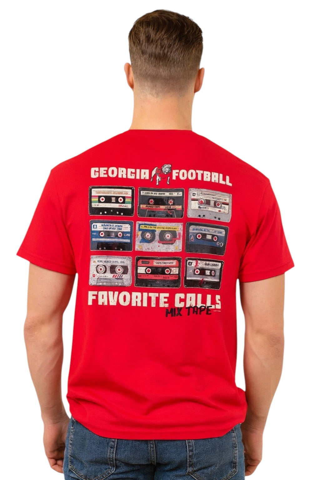 Georgia Bulldogs - Mixed Tapes Short Sleeve Red T-Shirt