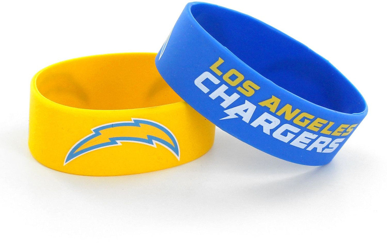 LOS ANGELES CHARGERS WIDE BRACELET (2 PACK) - J&W Sports Apparel