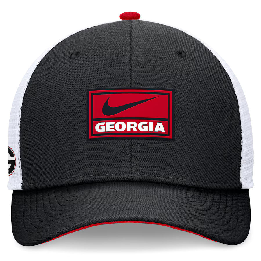 Georgia Bulldogs Nike 2024 On Field Swoosh Trucker Adjustable Hat - Black/White