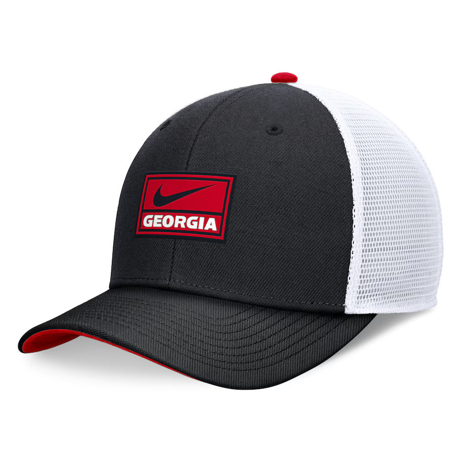 Georgia Bulldogs Nike 2024 On Field Swoosh Trucker Adjustable Hat - Black/White