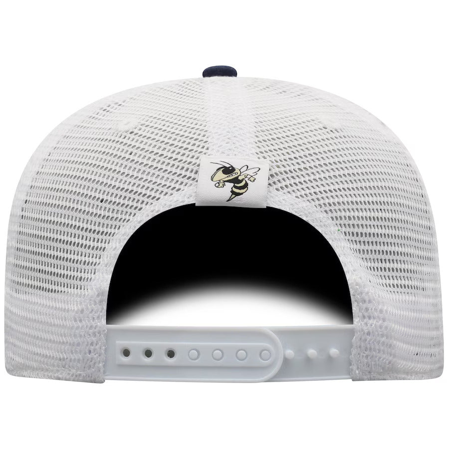 Georgia Tech Yellow Jackets Top of the World Trucker Snapback Hat - Navy/White - J&W Sports Apparel