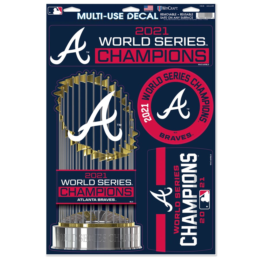 Atlanta Braves WinCraft 2021 World Series Champions 11'' x 17'' Multi-Use Decal Sheet - J&W Sports Apparel