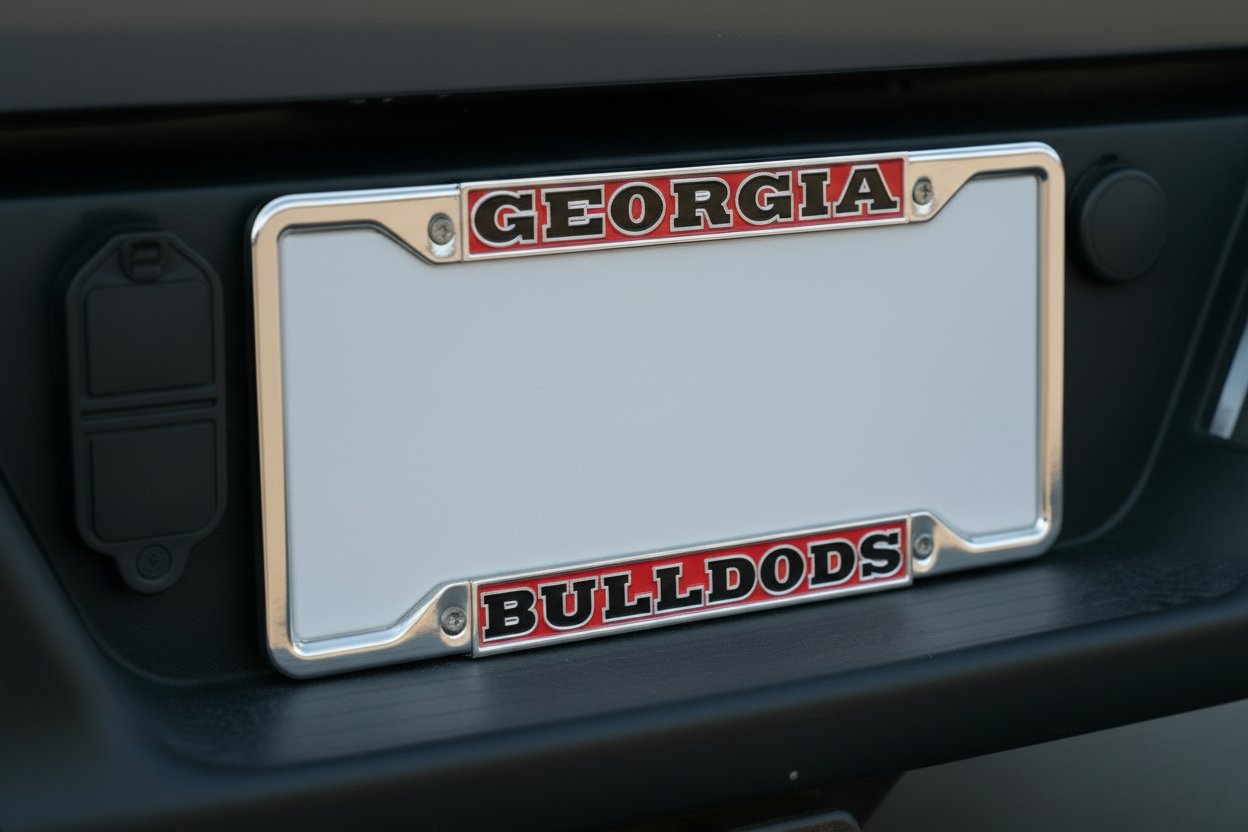 Georgia Bulldogs Metal Car Tag Frame Red