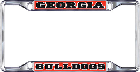 Georgia Bulldogs Metal Car Tag Frame Red