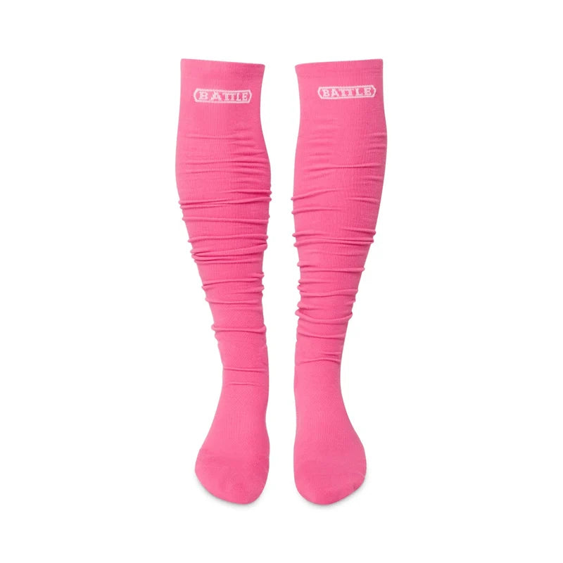 Battle Socks - Lightweight Long Football Socks Pink
