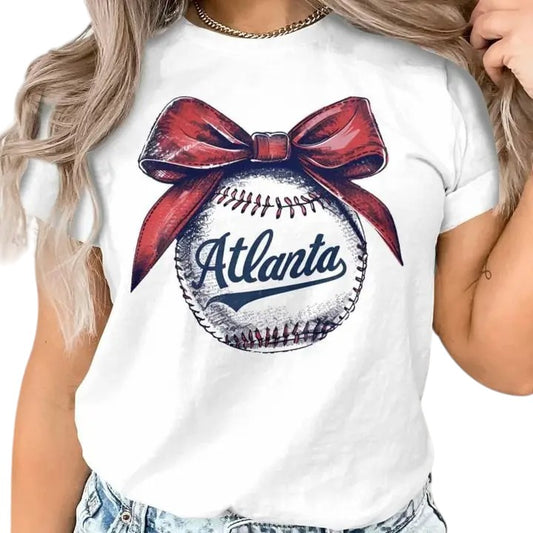 Atlanta Braves Baseball Women's White T-Shirt - J&W Sports Apparel