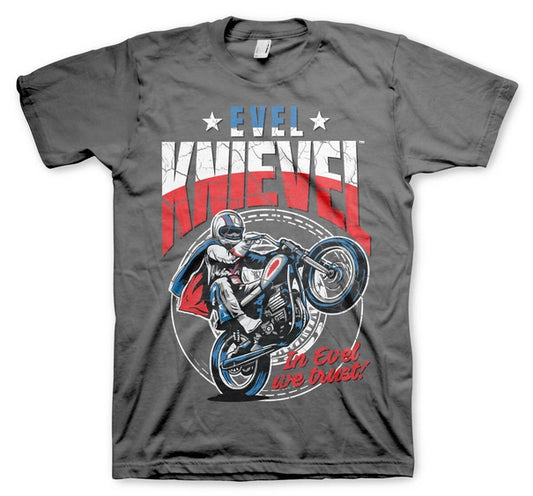 Evel Knievel Wheelie - Dark Heather T-Shirt