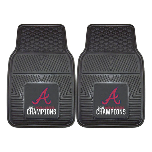 Atlanta Braves World Series 2021 Champions 2-Piece 17 in. x 27 in. Vinyl Car Floor Mat Set