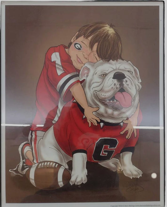 DAVE HELWIG GEORGIA BULLDOGS  PRINT WITH FRAME