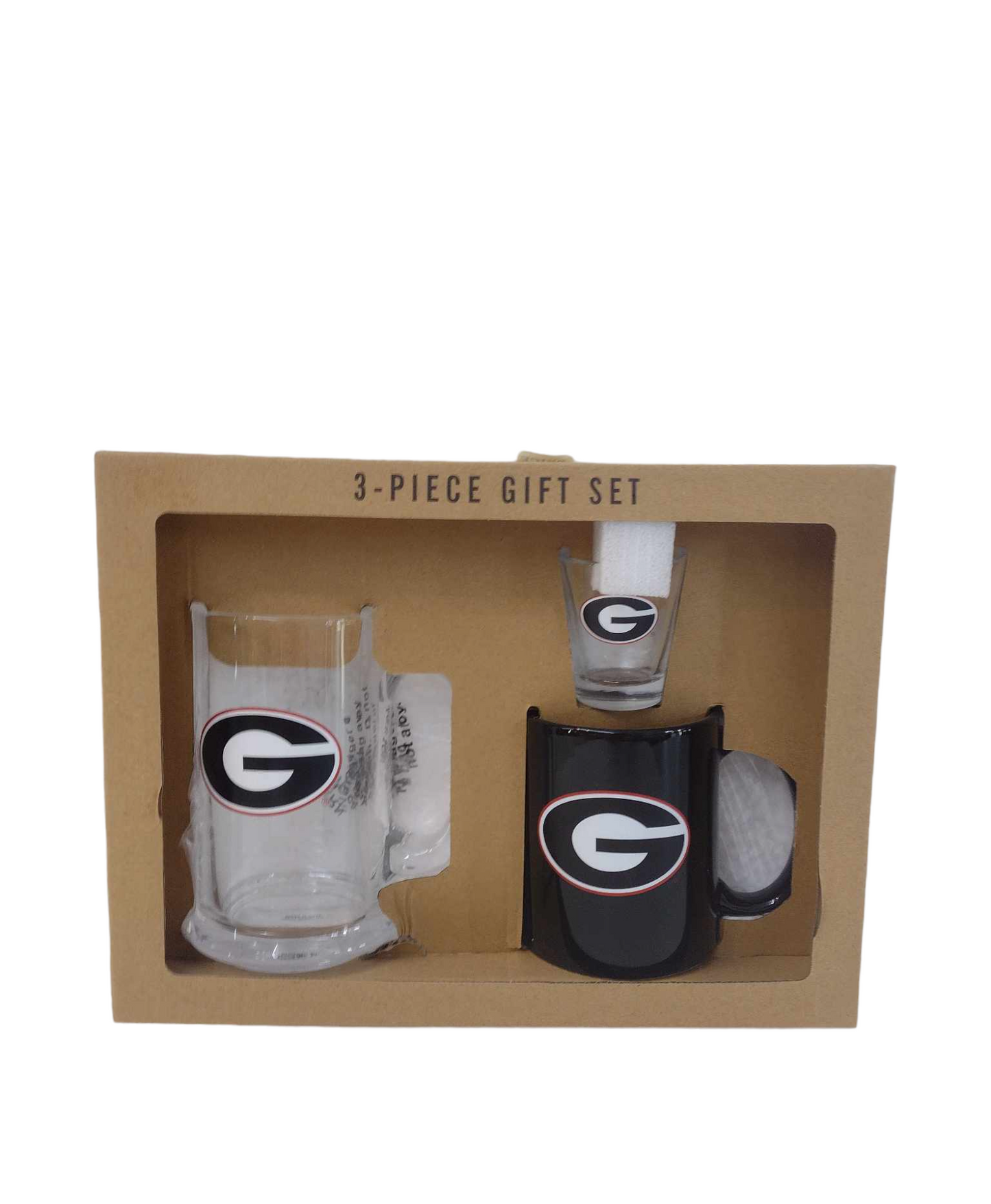 Georgia Bulldogs 3pc Drinkware Giftset - Black Mug