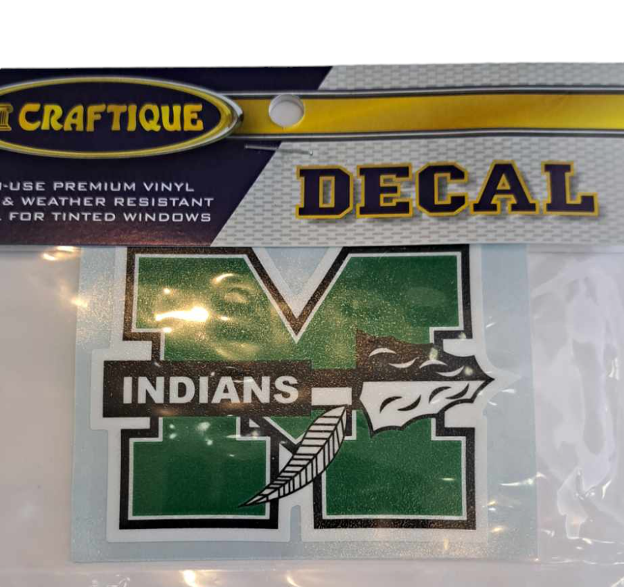 Murray County Indians 6in Logo "M" with Indians Sticker