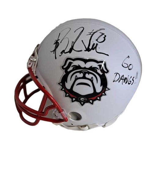 Bernard Williams # 73  Georgia Bulldogs Signed Custom White Mini Helmet