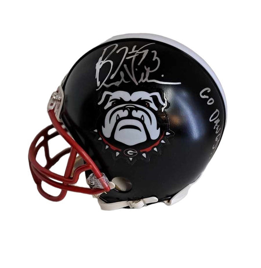 Bernard Williams # 73  Georgia Bulldogs Signed Custom Black Helmet