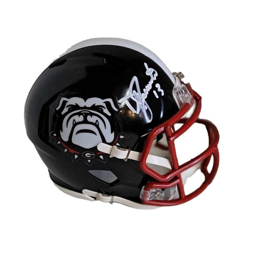 Drew Butler # 13   Georgia Bulldogs Signed Custom Black Mini Helmet
