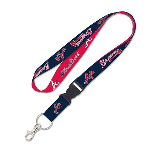 ATLANTA BRAVES LANYARD BLUE/RED W/DETACHABLE BUCKLE 1"