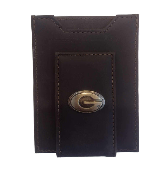Georgia Bulldogs - Crazy Horse Leather Front Pocket Wallet