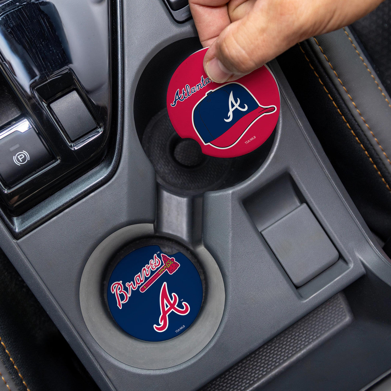 Atlanta Braves Car Coaster Set 2 Pack