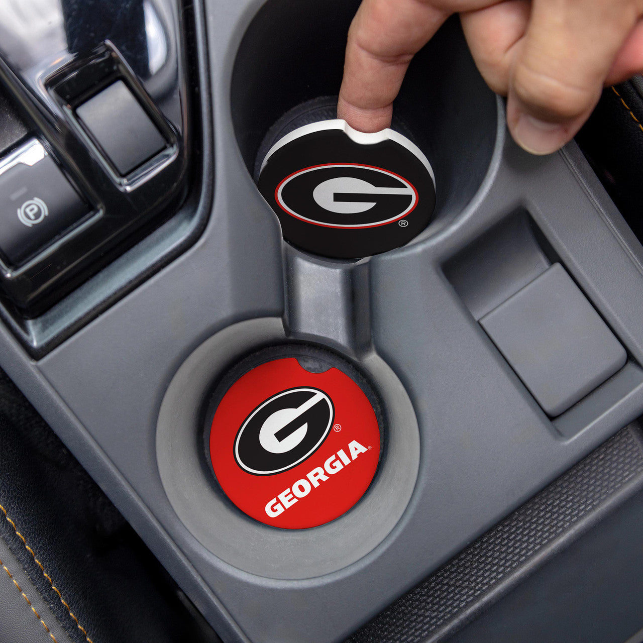 Georgia Bulldogs Car Coaster Set 2 Pack