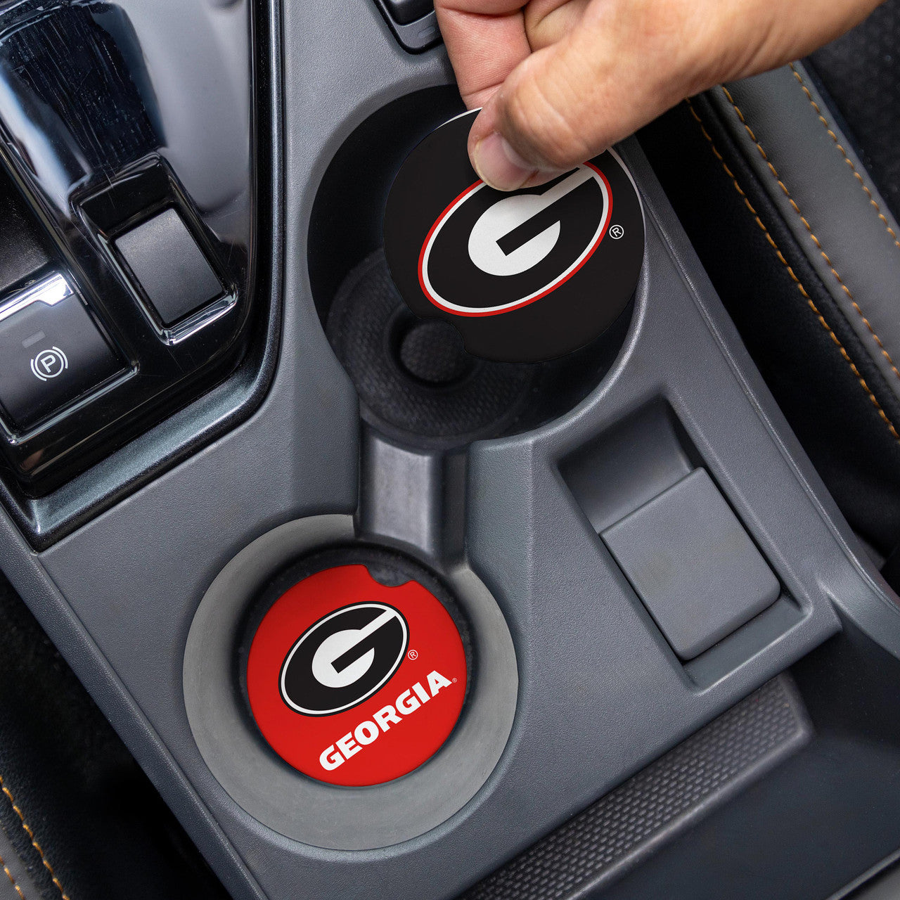 Georgia Bulldogs Car Coaster Set 2 Pack