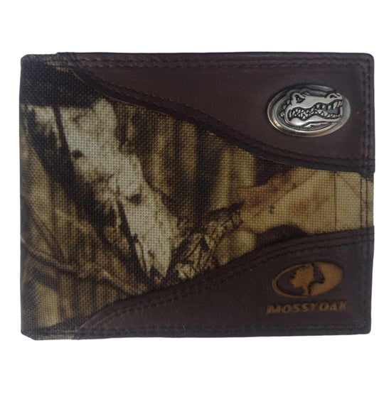 Florida Gators Mossy Oak Nylon and Leather Bifold Concho Wallet