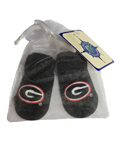 Georgia Bulldogs Baby Black  Gift Bag Booties