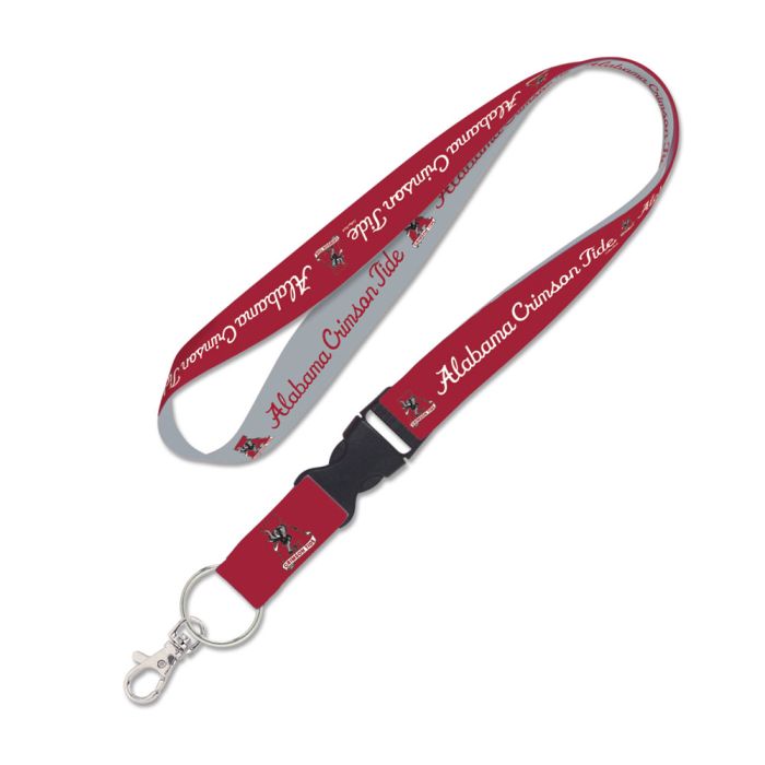 ALABAMA CRIMSON TIDE /COLLEGE VAULT LANYARD W/DETACHABLE BUCKLE 1"