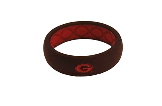 Georgia Black Red Logo Thin Groove Life Ring