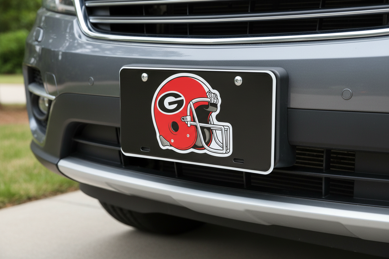 Georgia Bulldogs Helmet Black  License Plate
